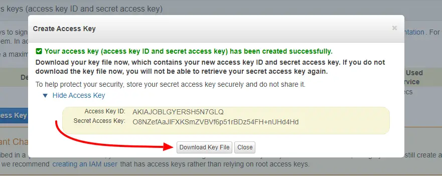 Copy Paste Download Access Keys