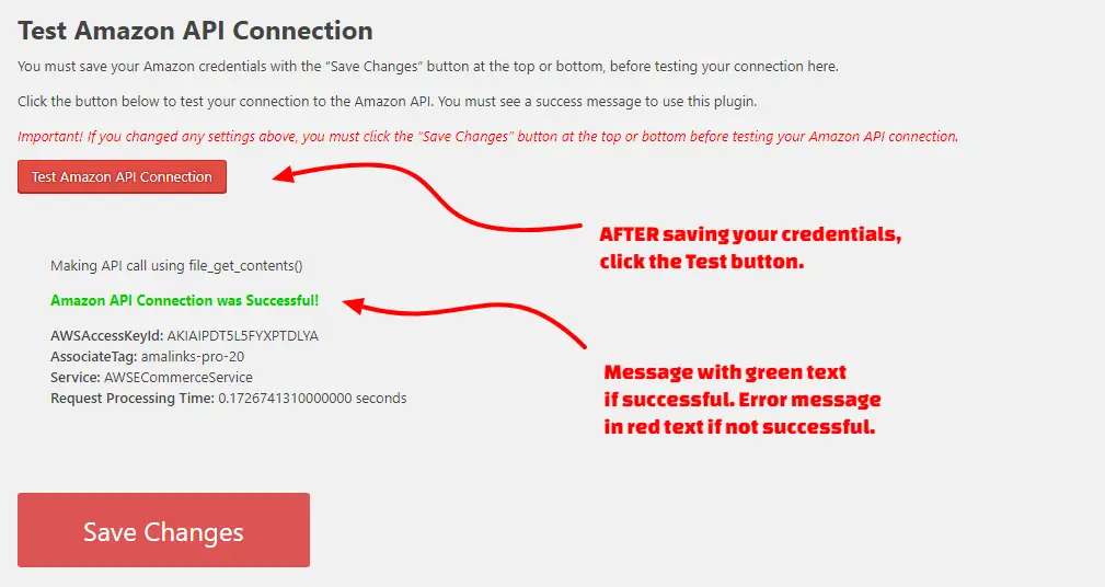 Test Amazon API Connection