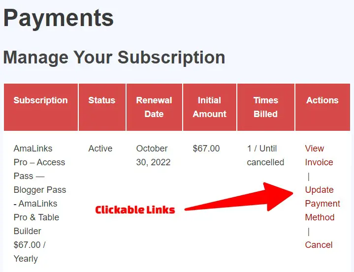 Manage Your Subscription for AmaLinks Pro