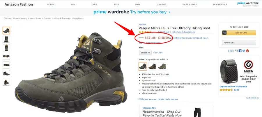 Amazon com Vasque Men s Talus Trek Ultradry Hiking Boot Hiking Boots